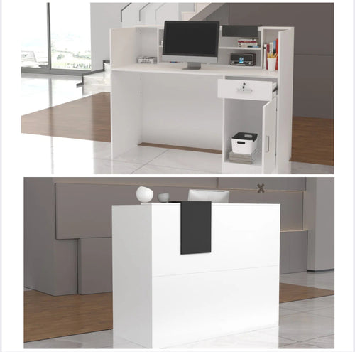 55.1'' W Reception Desk With Locking Drawer