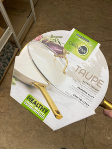 GREENPAN RESERVE 12" COVERED FRY PAN TAUPE