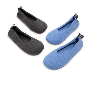 Muk Luks Soft Sole Ballerina Slippers with Travel Bag (2-pack)