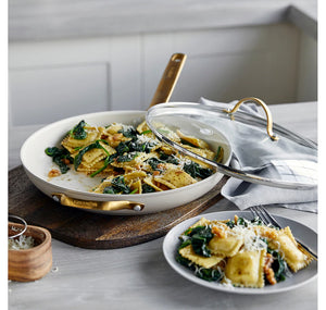 GREENPAN RESERVE 12" COVERED FRY PAN TAUPE