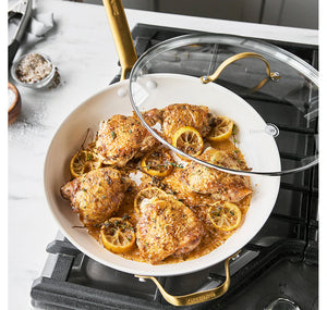 GREENPAN RESERVE 12" COVERED FRY PAN TAUPE