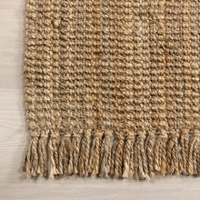 Load image into Gallery viewer, 9’ 4” x 12’ 8” Natural Chunky Jute Tasseled Area Rug