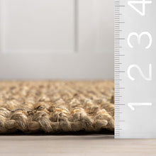 Load image into Gallery viewer, 9’ 4” x 12’ 8” Natural Chunky Jute Tasseled Area Rug