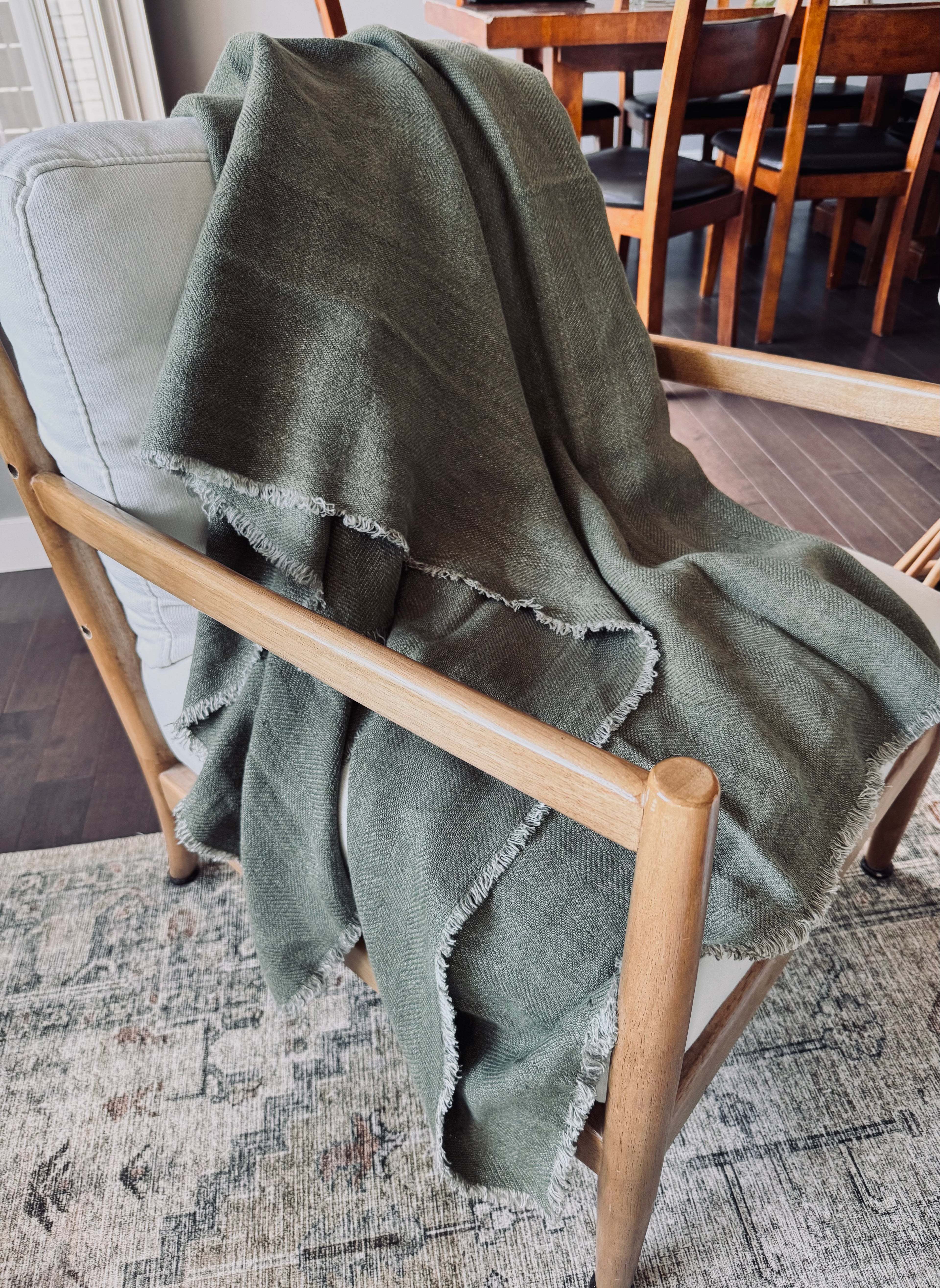 Vernier Linen Throw Blanket