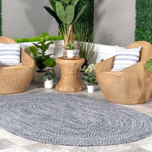 9' x 12' Handmade Braided Indoor/Outdoor Area Rug