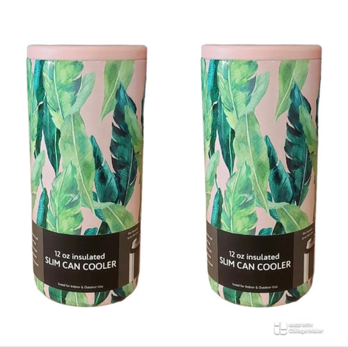 Auction Thirstystone by Cambridge Insulated pink palm slim can coolers (SET OF 2)