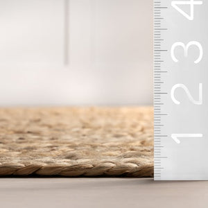 9' x 12’4” Natural Jute Braided Area Rug
