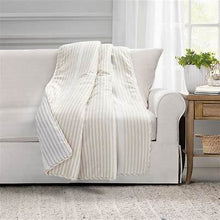 Load image into Gallery viewer, 50&quot;x60&quot; Drew Farmhouse Antimicrobial Reversible Throw Blanket Gray - Lush Décor
