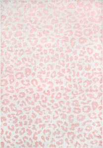 9' x 12' Baby Pink Coraline Leopard Printed Area Rug