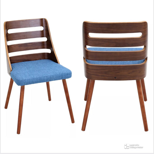 Trevi Mid Century Modern Dining Chairs (Set of 2)- Blue - LumiSource