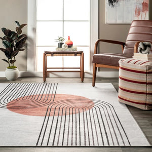 9' x 12' Burnt Orange Carlotta Washable Desert Sunset Area Rug