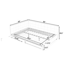 Load image into Gallery viewer, Queen Size Upholstered Tufted Bed Frame,Sofa Bed Frame With Comfortable Backrest And Armrests