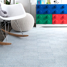 Load image into Gallery viewer, 7&#39;6&quot; x 9&#39;6&quot; Light Blue Paddle Area Rug