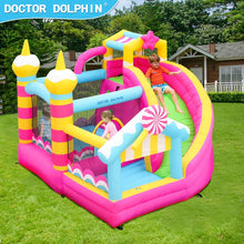 Load image into Gallery viewer, 10 ft Dr. Dolphin In/Outdoor Inflatable Flamingo Commercial Inflatable Bounce House WITH (480 Watt 0.6 HP Inflatable Bounce House Air Blower Pump Fan)