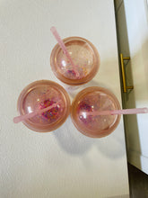 Load image into Gallery viewer, 3 PK Double Walled Confetti Tumblers with Staws
