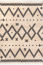 Load image into Gallery viewer, 8&#39; x 10&#39; Cream Checkered Moroccan Tassel Non-Slip Backing Area Rug