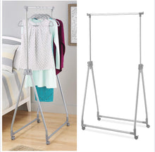 Load image into Gallery viewer, Whitmor Foldable/ Collapsible Garment Rack, Silver Metal