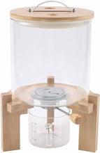 Load image into Gallery viewer, Hebbes 5 L Glass Dry Food Dispenser with Sealed Wood Lid &amp; Stand