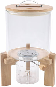 Hebbes 5 L Glass Dry Food Dispenser with Sealed Wood Lid & Stand