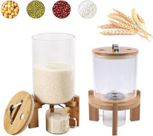 Load image into Gallery viewer, Hebbes 5 L Glass Dry Food Dispenser with Sealed Wood Lid &amp; Stand