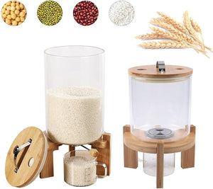 Hebbes 5 L Glass Dry Food Dispenser with Sealed Wood Lid & Stand