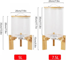 Load image into Gallery viewer, Hebbes 5 L Glass Dry Food Dispenser with Sealed Wood Lid &amp; Stand