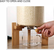 Load image into Gallery viewer, Hebbes 5 L Glass Dry Food Dispenser with Sealed Wood Lid &amp; Stand