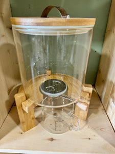 Hebbes 5 L Glass Dry Food Dispenser with Sealed Wood Lid & Stand