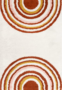 6' 7" x 9' Rust Michelle Shag Sunsets Area Rug