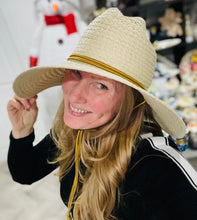 Load image into Gallery viewer, Men's Lifeguard Straw Hat - Goodfellow &amp; Co™ Cream L/XL: Woven Panama, Reinforced Stitching