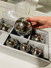 Load image into Gallery viewer, Glitz Glimmer Set of 6 orange Decorative Silver Spheres