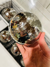 Load image into Gallery viewer, Glitz Glimmer Set of 6 orange Decorative Silver Spheres