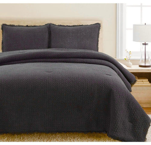 HOMESUITE ESSENTIALS COTTON COMFORTER, GREY, KING IMPERFECT