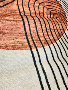 9' x 12' Burnt Orange Carlotta Washable Desert Sunset Area Rug