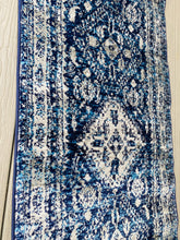 Load image into Gallery viewer, 2&#39;7&quot; x 16’ Fitz Oriental Navy Area Rug
