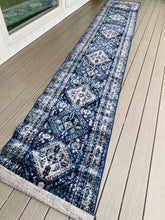 Load image into Gallery viewer, 2&#39;7&quot; x 16’ Fitz Oriental Navy Area Rug