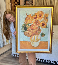 Load image into Gallery viewer, La Pastiche Sunflowers by Vincent Van Gogh Hand Painted Oil on Canvas with Versailles Gold Frame