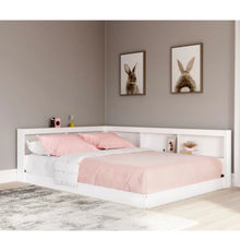 Load image into Gallery viewer, Karnova Platform Bed with Bookcase, TWIN / WHITE