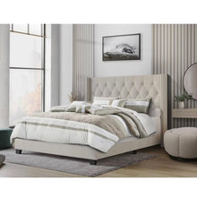 Load image into Gallery viewer, Home Design Danbury Tufted Upholstered Panel Bed, TWIN/WARM GRAY