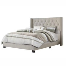 Load image into Gallery viewer, Home Design Danbury Tufted Upholstered Panel Bed, TWIN/WARM GRAY