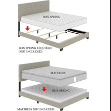 Load image into Gallery viewer, Home Design Danbury Tufted Upholstered Panel Bed, TWIN/WARM GRAY