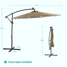 Load image into Gallery viewer, 120&#39;&#39; Lighted Cantilever Umbrella SOLAR LIGHTS