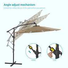 Load image into Gallery viewer, 120&#39;&#39; Lighted Cantilever Umbrella SOLAR LIGHTS
