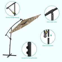 Load image into Gallery viewer, 120&#39;&#39; Lighted Cantilever Umbrella SOLAR LIGHTS