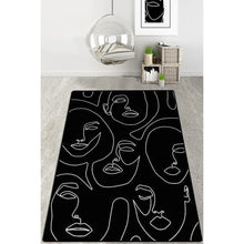 Load image into Gallery viewer, 6&#39;7&quot; x 9&#39;6&quot; Machine Made Power Loomed Polyester Area Rug in Black/White