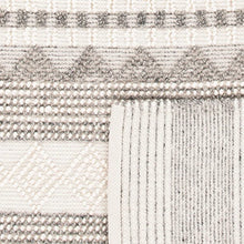 Load image into Gallery viewer, 8&#39; x 10&#39; Jacques Hand Woven Wool/Cotton Striped Rug in Grey/Ivory