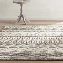 Load image into Gallery viewer, 8&#39; x 10&#39; Jacques Hand Woven Wool/Cotton Striped Rug in Grey/Ivory