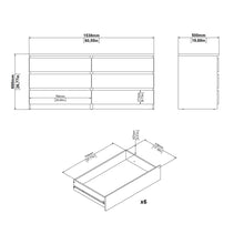 Load image into Gallery viewer, 6 Drawer Naia Double dresser, Black Grain