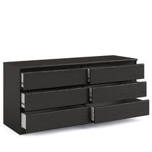 Load image into Gallery viewer, 6 Drawer Naia Double dresser, Black Grain