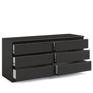 6 Drawer Naia Double dresser, Black Grain